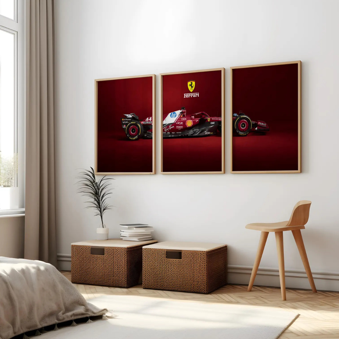 Set x3 Cuadros Ferrari de Fórmula 1