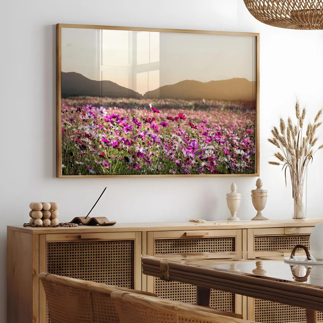Cuadro Decorativo flores silvestres, arte mural grande de paisajes naturales I