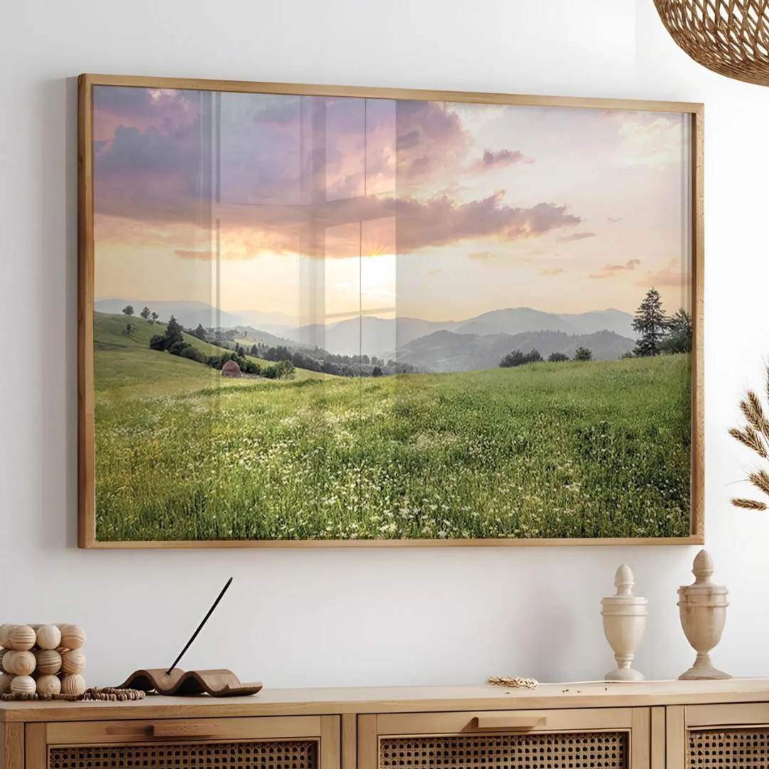 Cuadro Decorativo flores silvestres, arte mural grande de paisajes naturales II