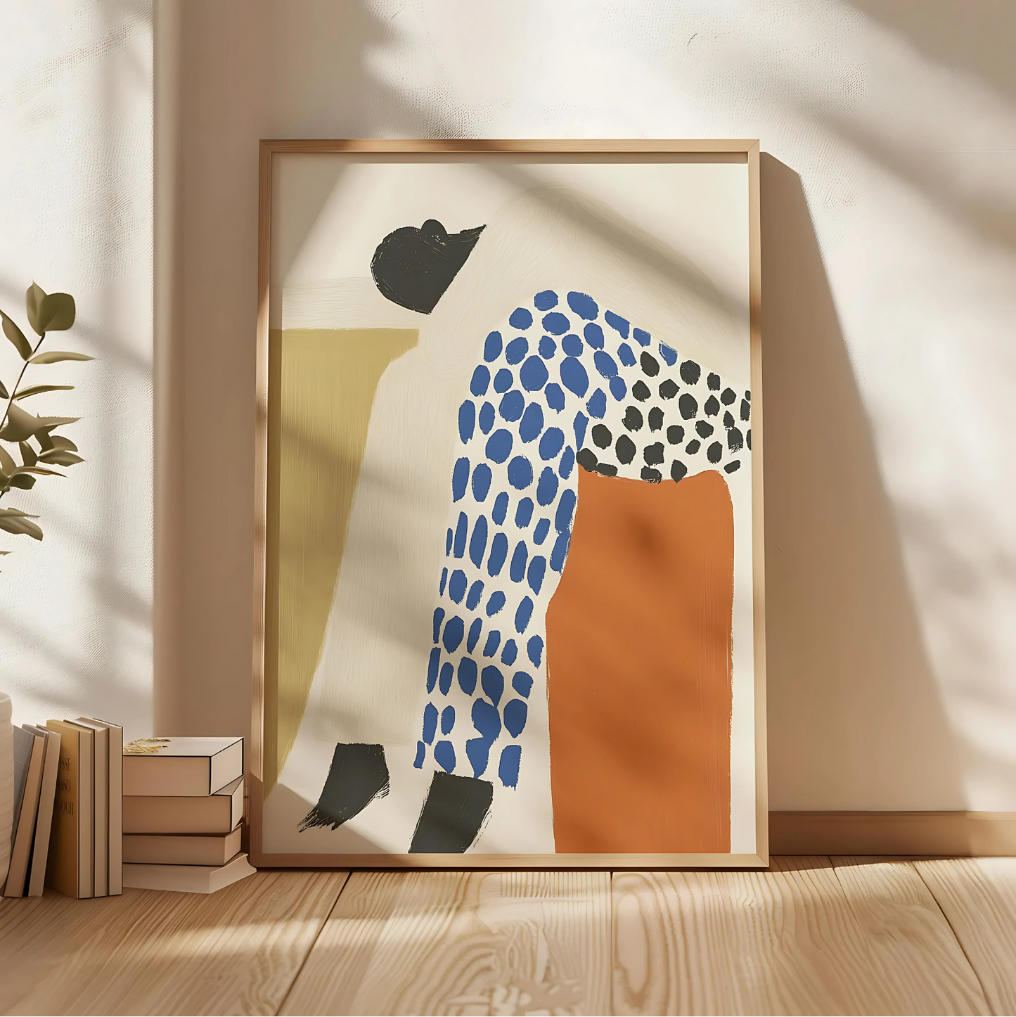 Cuadro Decorativo Ilustración Mujer Sentada Puntillismo