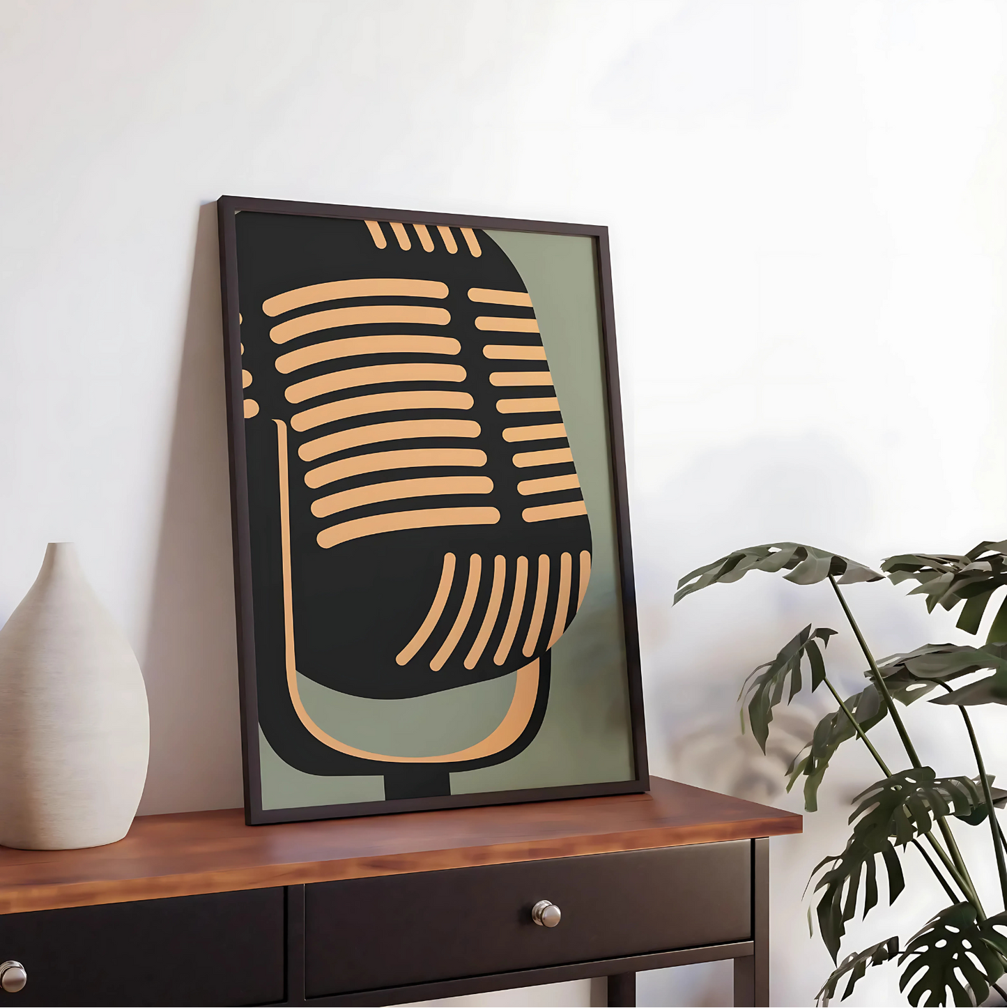 Cuadro Decorativo Musical Microfono
