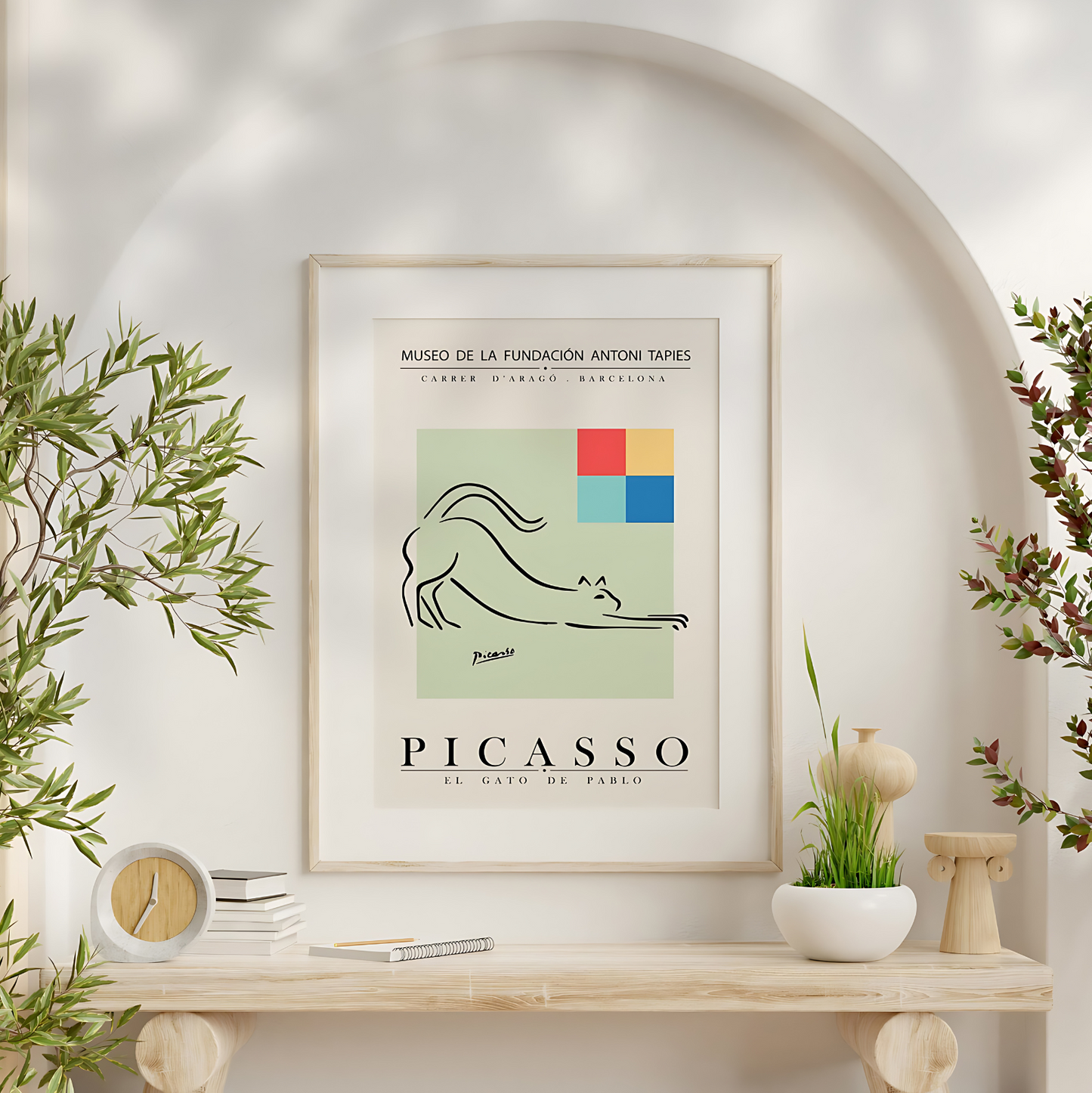 Cuadro Decorativo Abstracto Picasso Gato