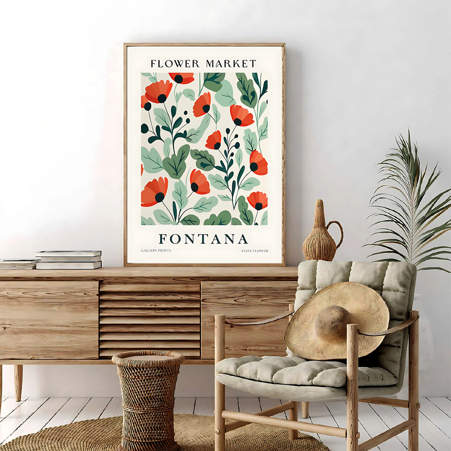 Cuadro Decorativo Botánico Flores Fontana
