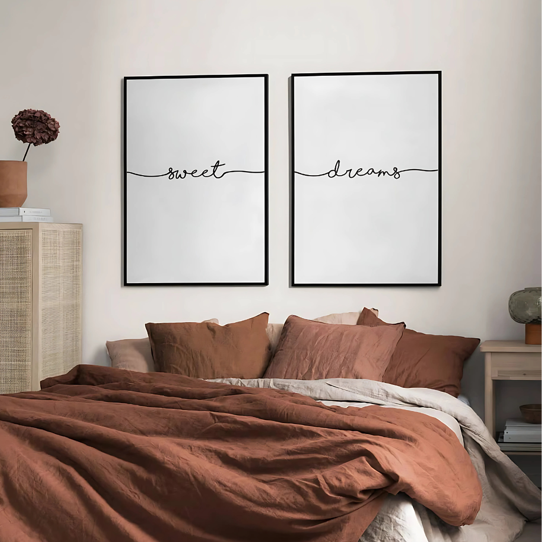 Set x2 Cuadros Decorativos Ilustración " Sweet Dreams "