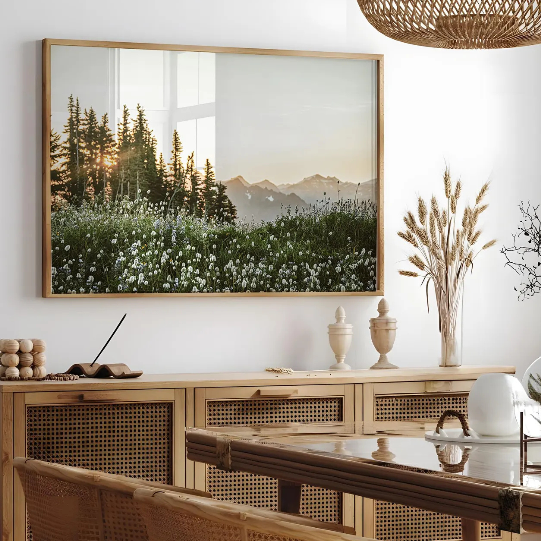 Cuadro Decorativo flores silvestres, arte mural grande de paisajes naturales