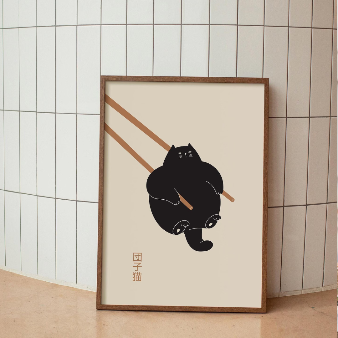 Cuadro bola de masa de gato japonesa
