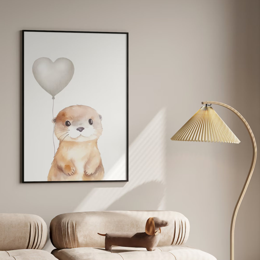 Cuadro Decorativo Infantil , Nutria bebé