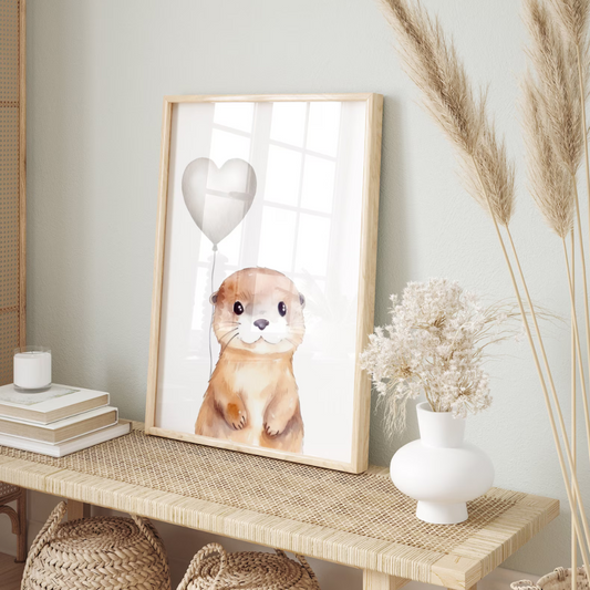 Cuadro Decorativo Infantil , Nutria bebé