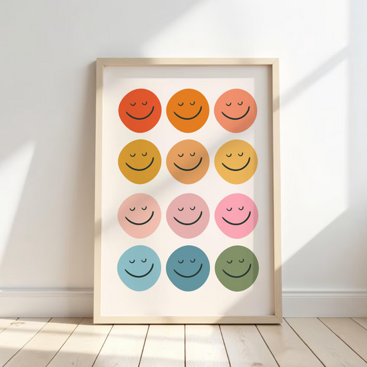 Cuadro Decorativo Infantil, Cara Sonriente Retro