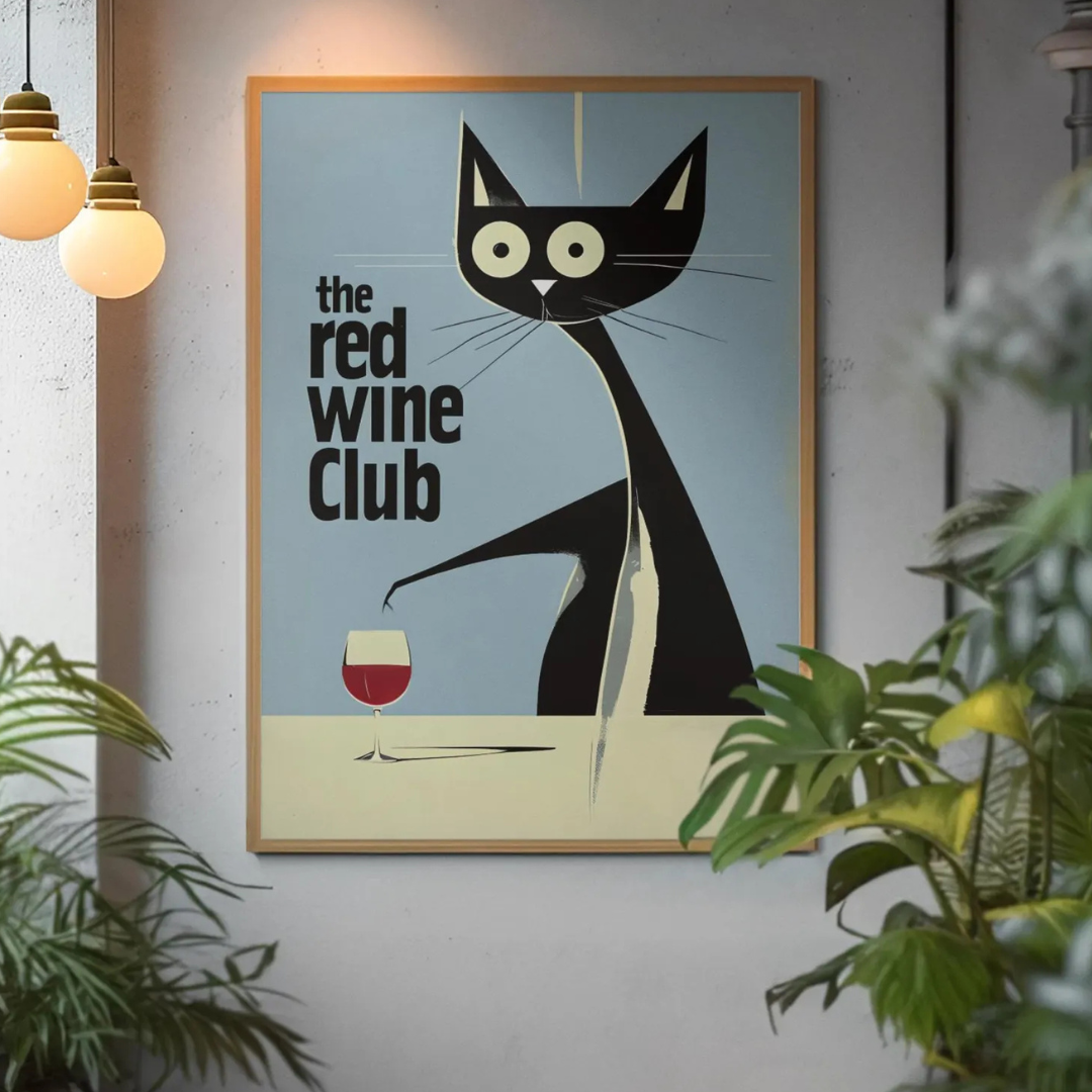 Cuadro Minimalista de gato negro, arte moderno para amantes de los gatos I