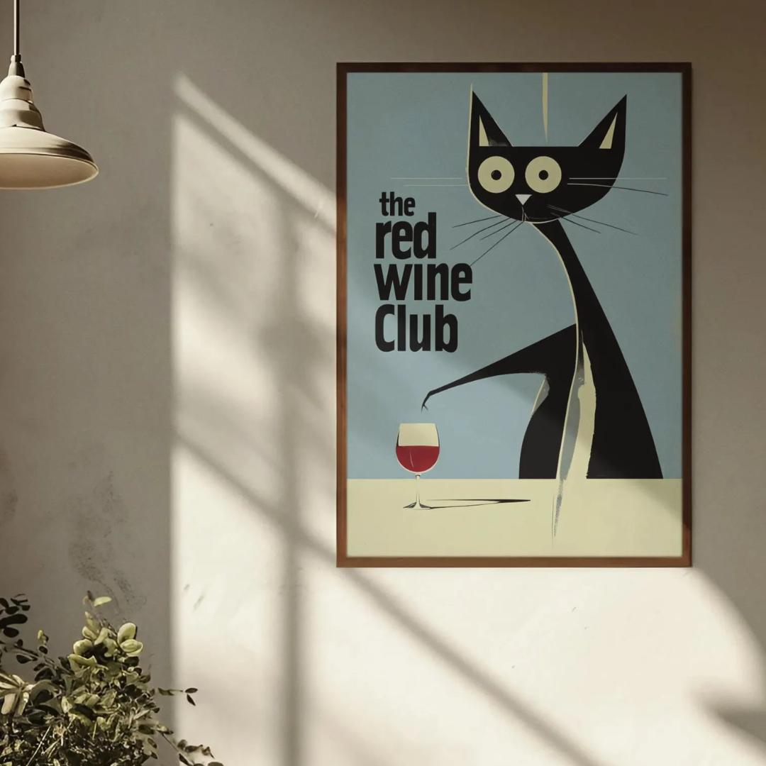 Cuadro Minimalista de gato negro, arte moderno para amantes de los gatos I