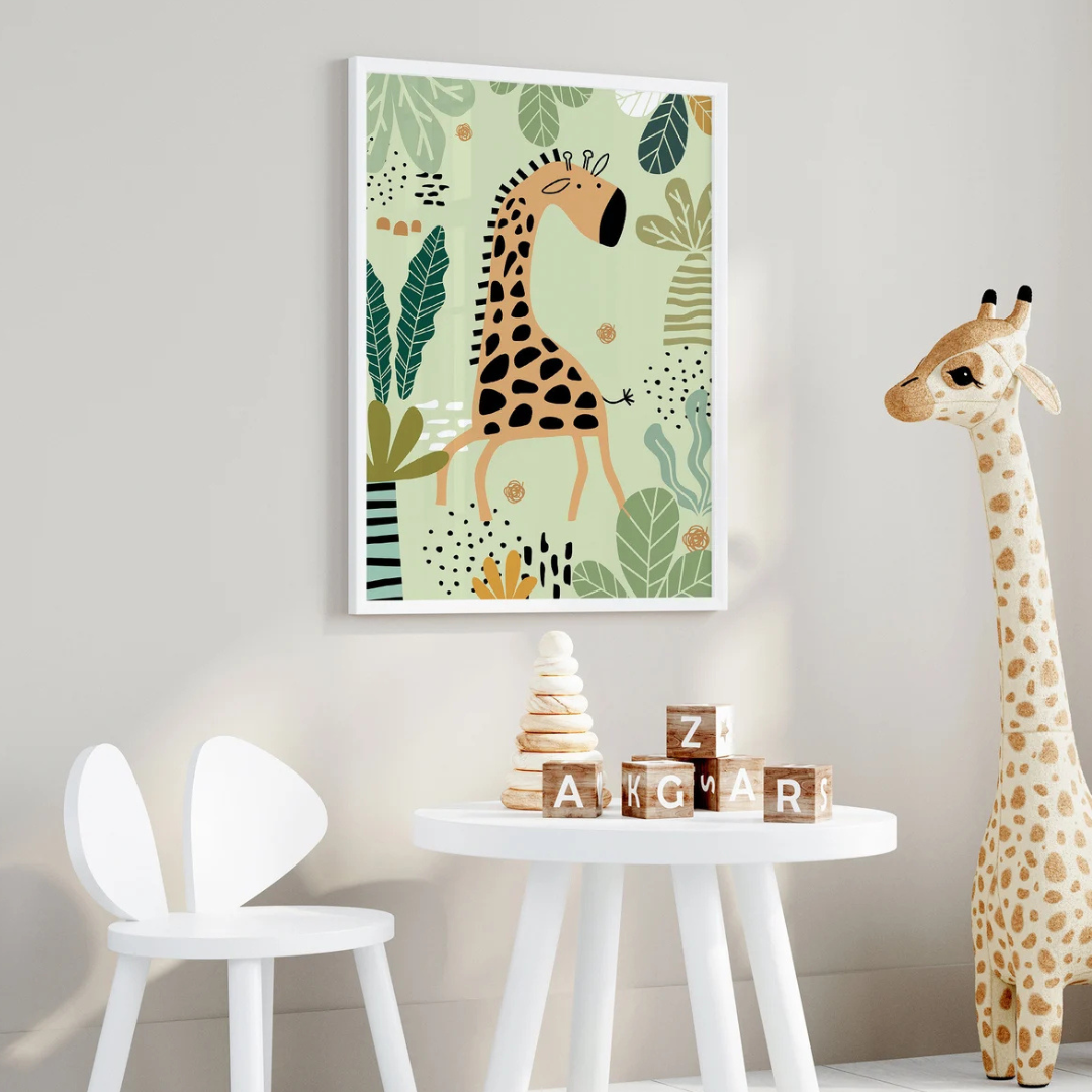 Cuadros Decorativo Jirafa Safari Infantil