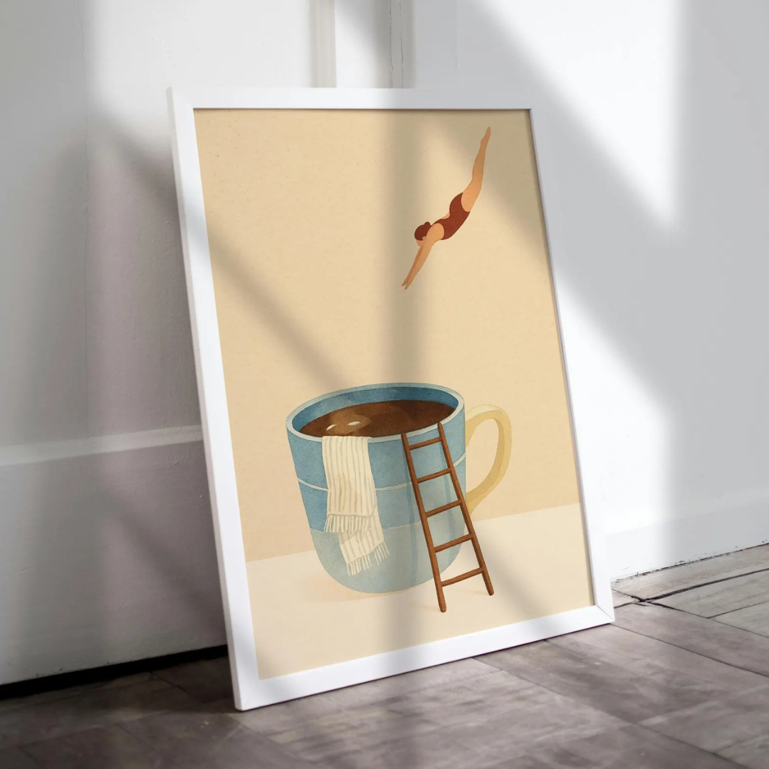 Cuadro Decorativo amantes del café
