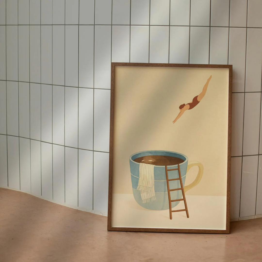 Cuadro Decorativo amantes del café