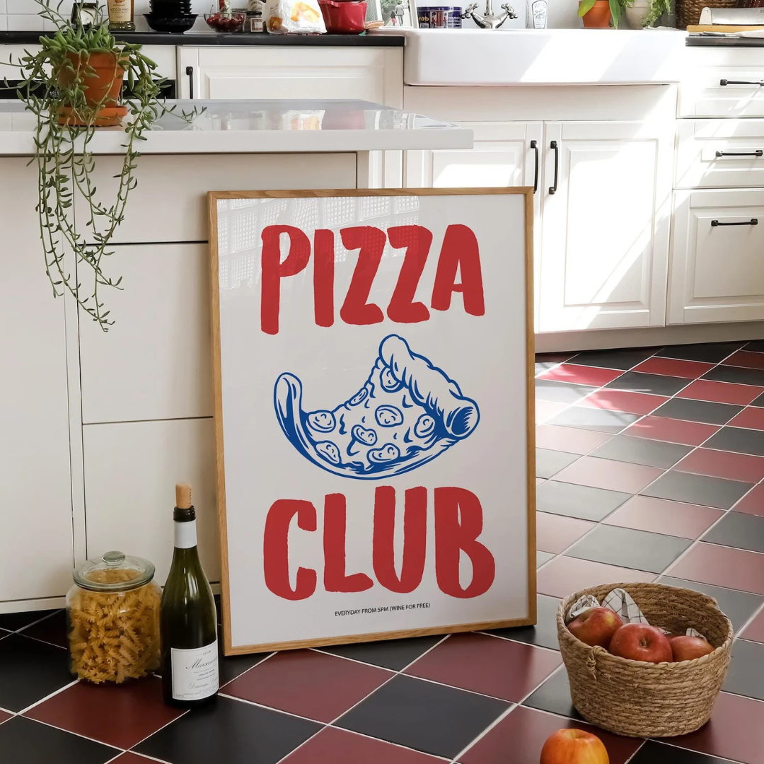 Cuadro Decorativo Arte mural Pizza dibujada a mano