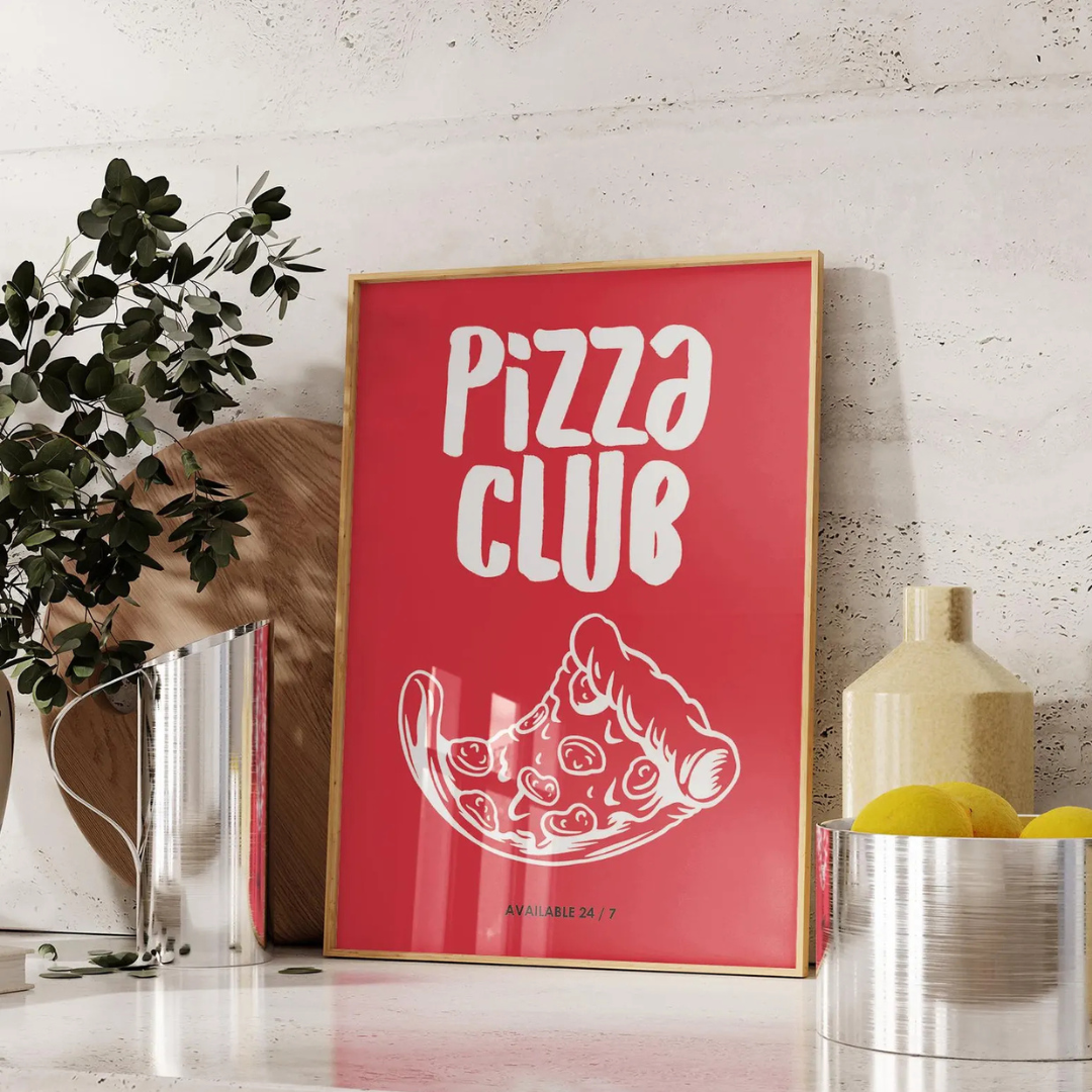 Cuadro Decorativo Arte mural Pizza dibujada a mano I