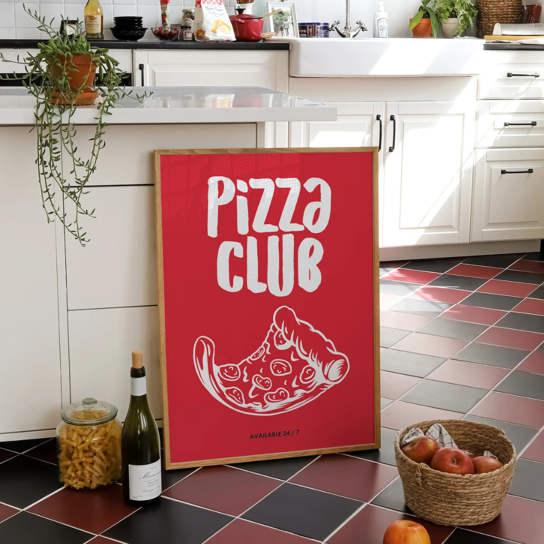 Cuadro Decorativo Arte mural Pizza dibujada a mano I