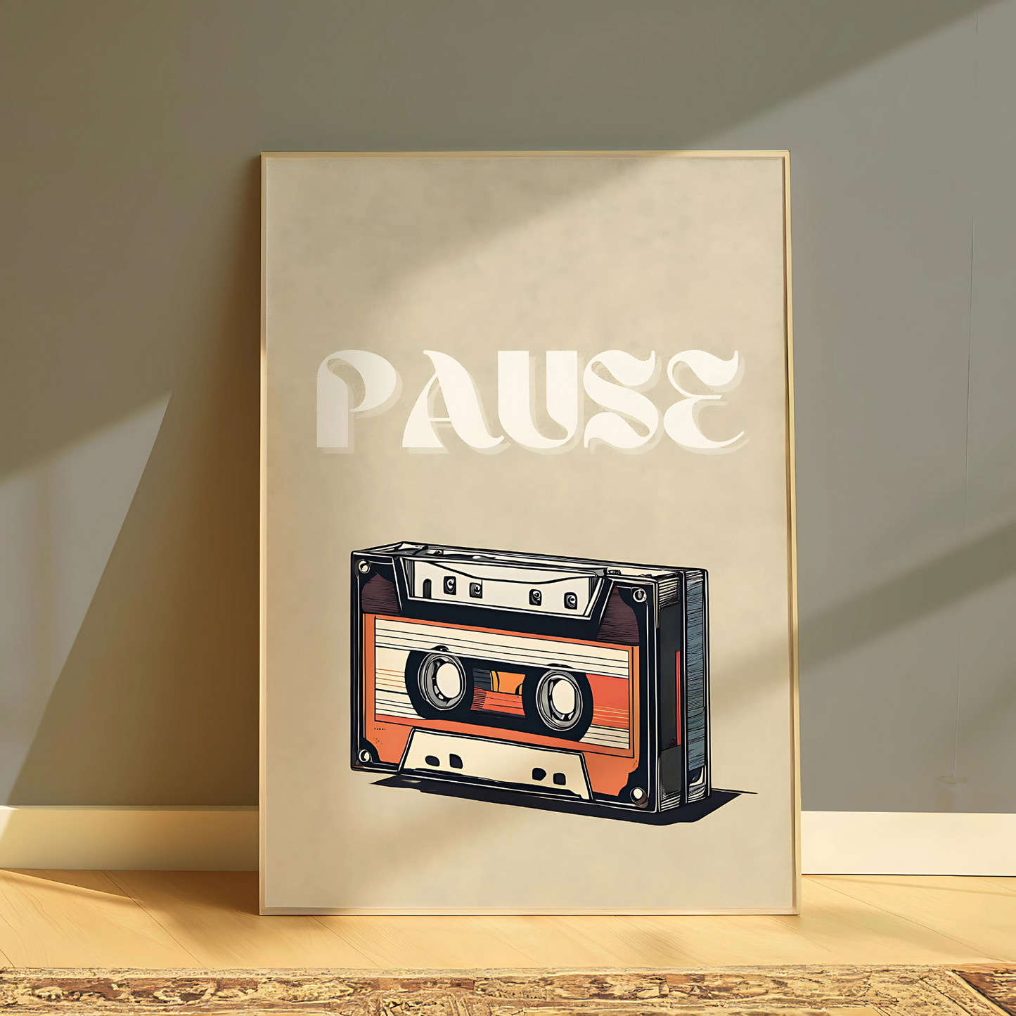 Cuadro Decorativo Musical Cassettes Pause