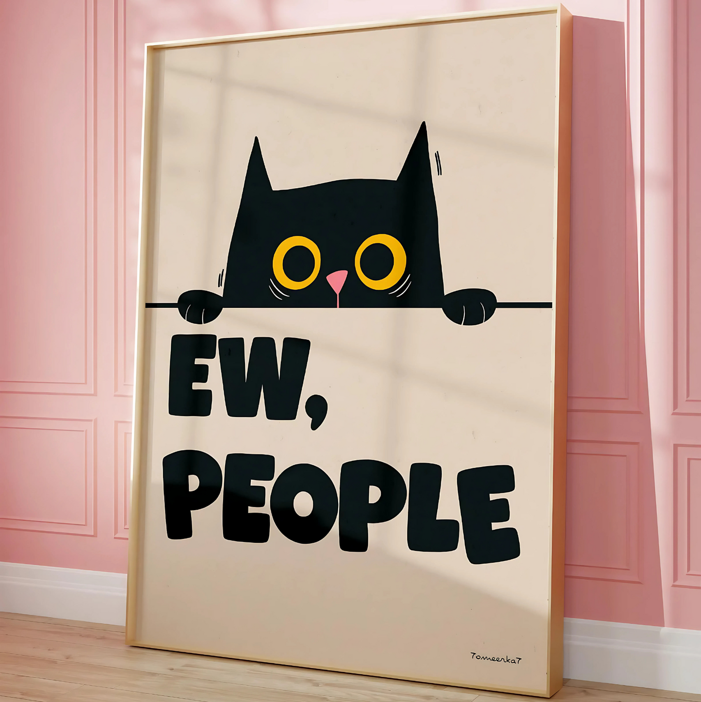 Cuadro Decorativo Gato Asustado Ew, People