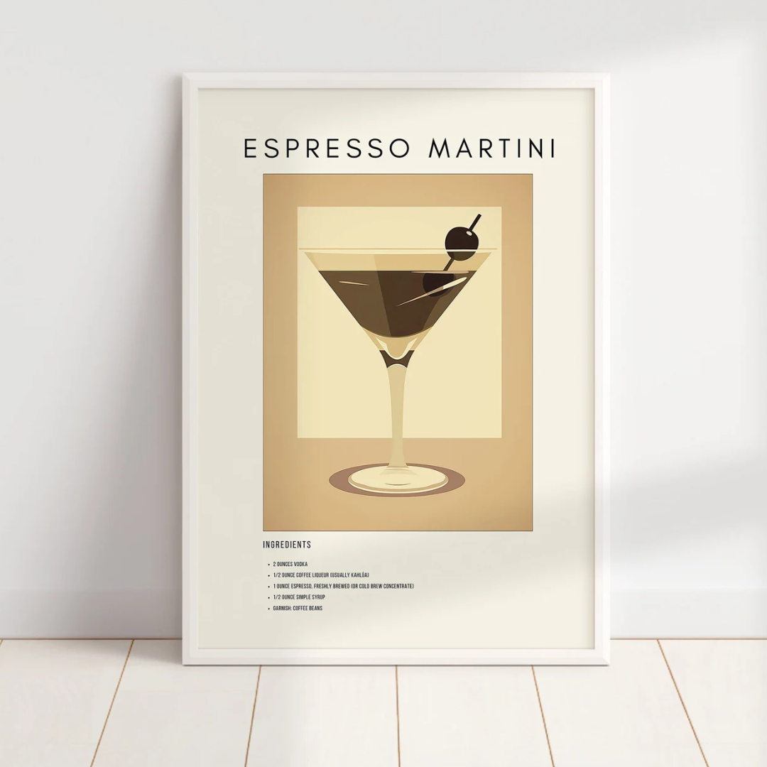 Cuadro Decorativo cóctel de martini espresso