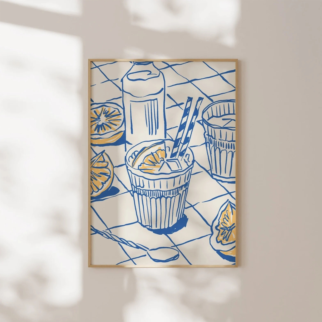 Cuadro Decorativo cóctel de bebida dibujada a mano