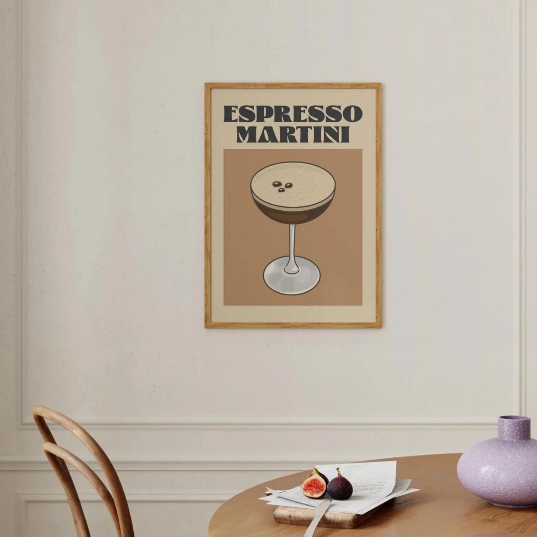 Cuadro Decorativo espresso martini, decoración de carrito de bar