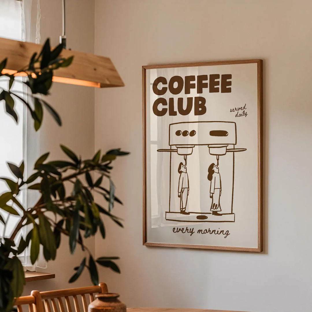 Cuadro Decorativo Club Coffee, Arte para amantes del café