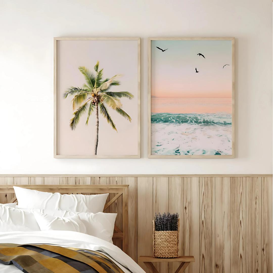 Set x2 Cuadros playa colores pasteles
