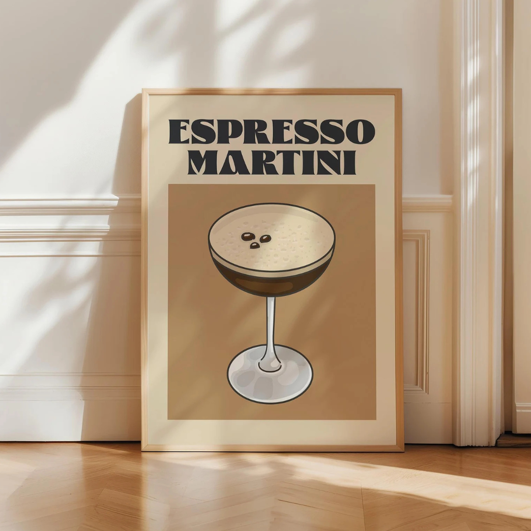 Cuadro Decorativo espresso martini, decoración de carrito de bar