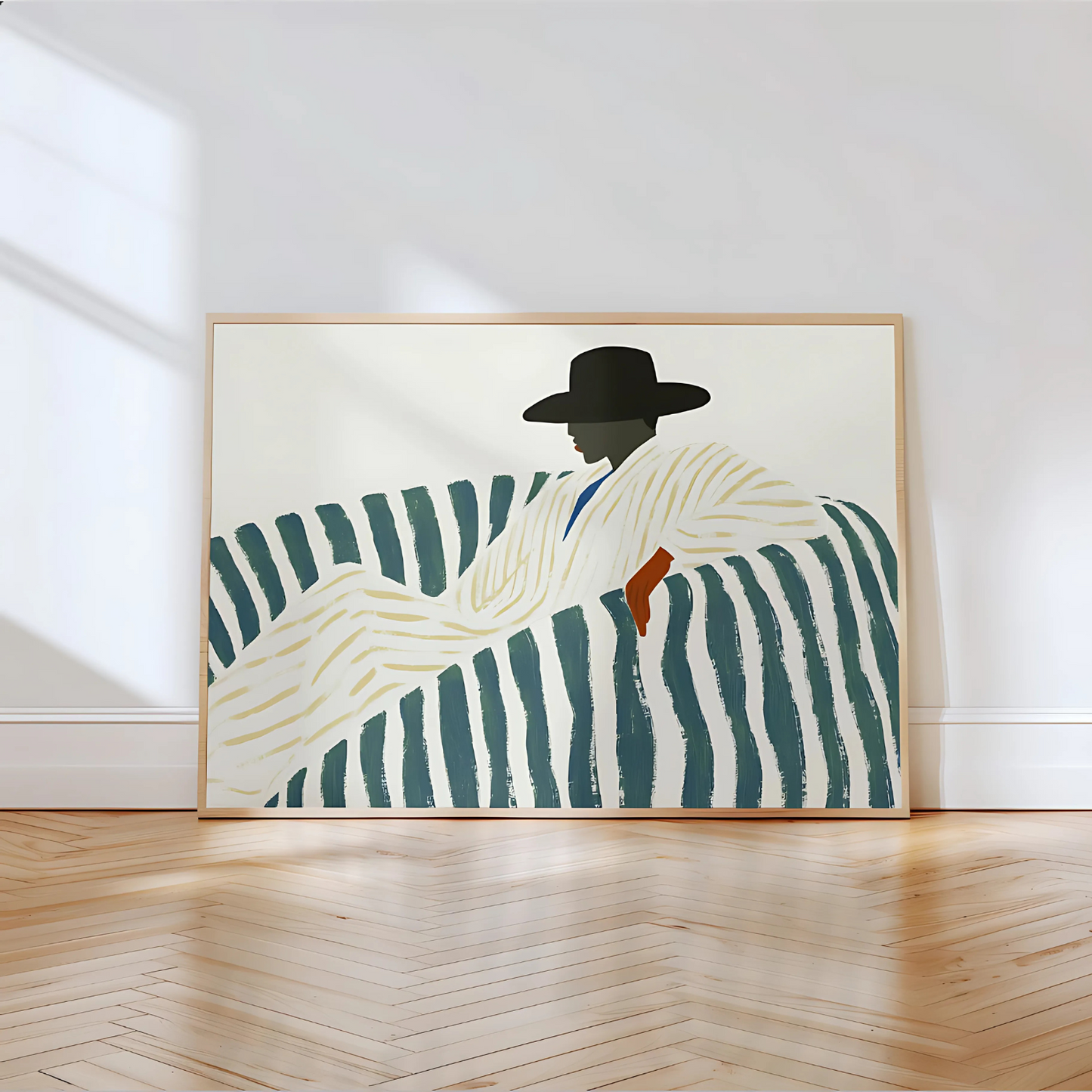 Cuadro Decorativo Ilustración Hombre Sombrero