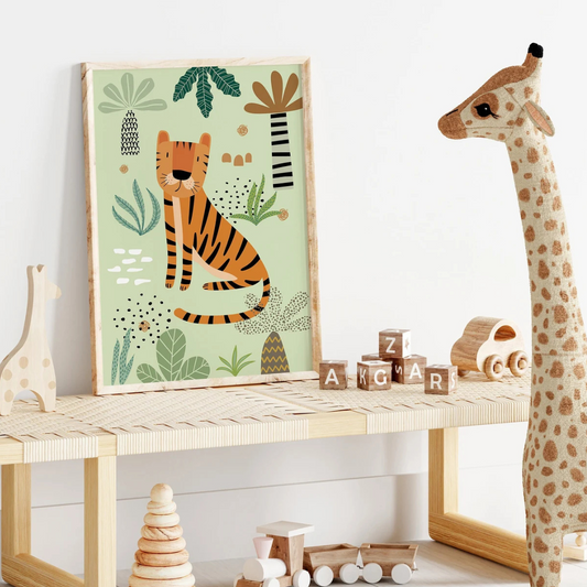 Cuadro Decorativo Infantil , Safari tigre