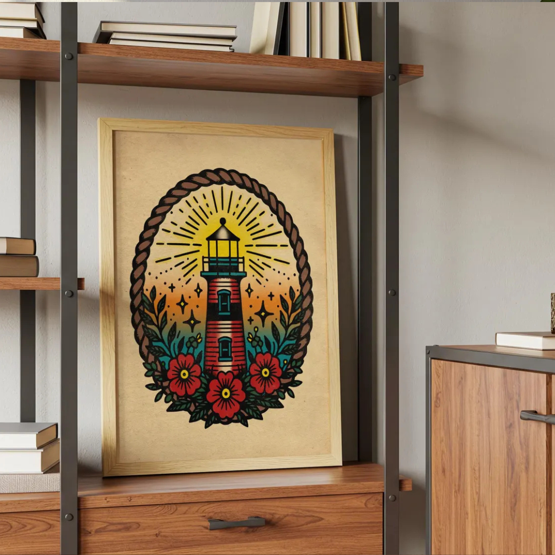 Cuadro Decorativo Tatuaje de faro