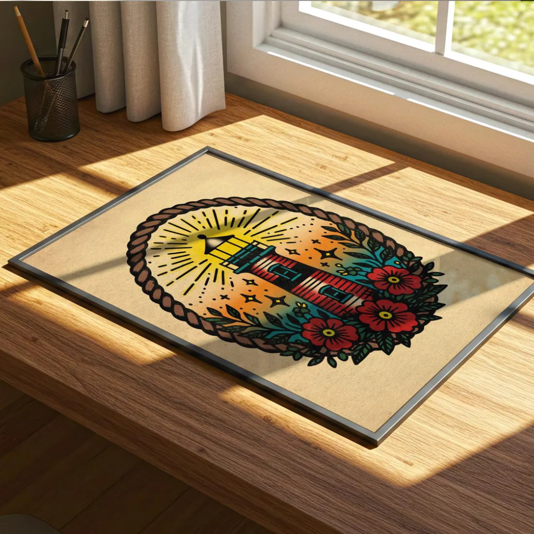 Cuadro Decorativo Tatuaje de faro