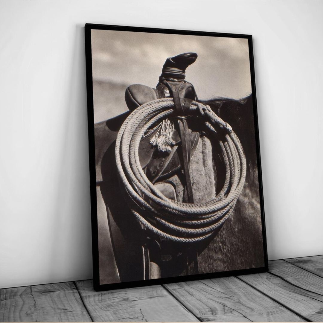 Cuadro Decorativo silla de montar de vaquero estético