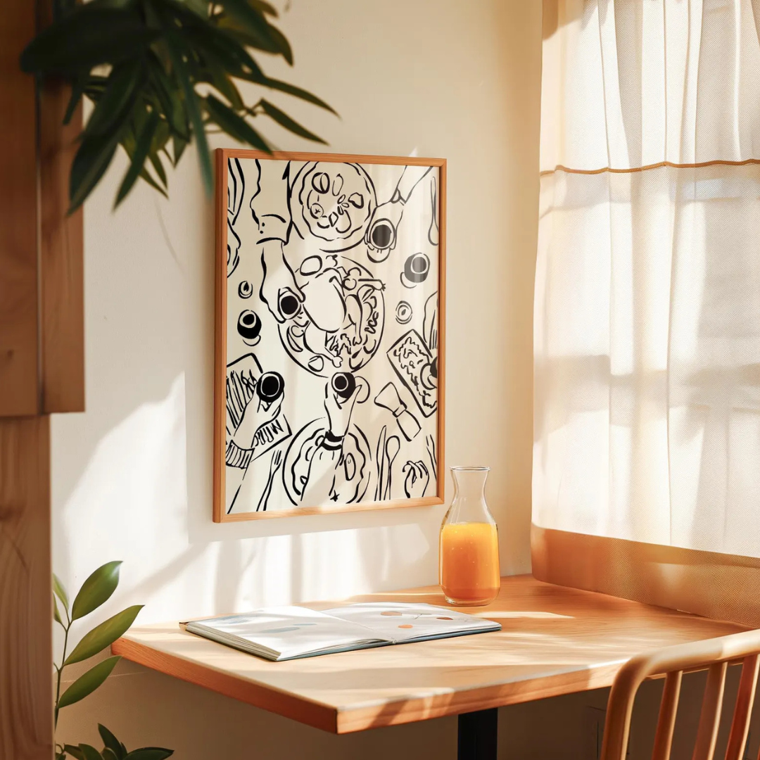 Cuadro Decorativo mesa de comedor retro café
