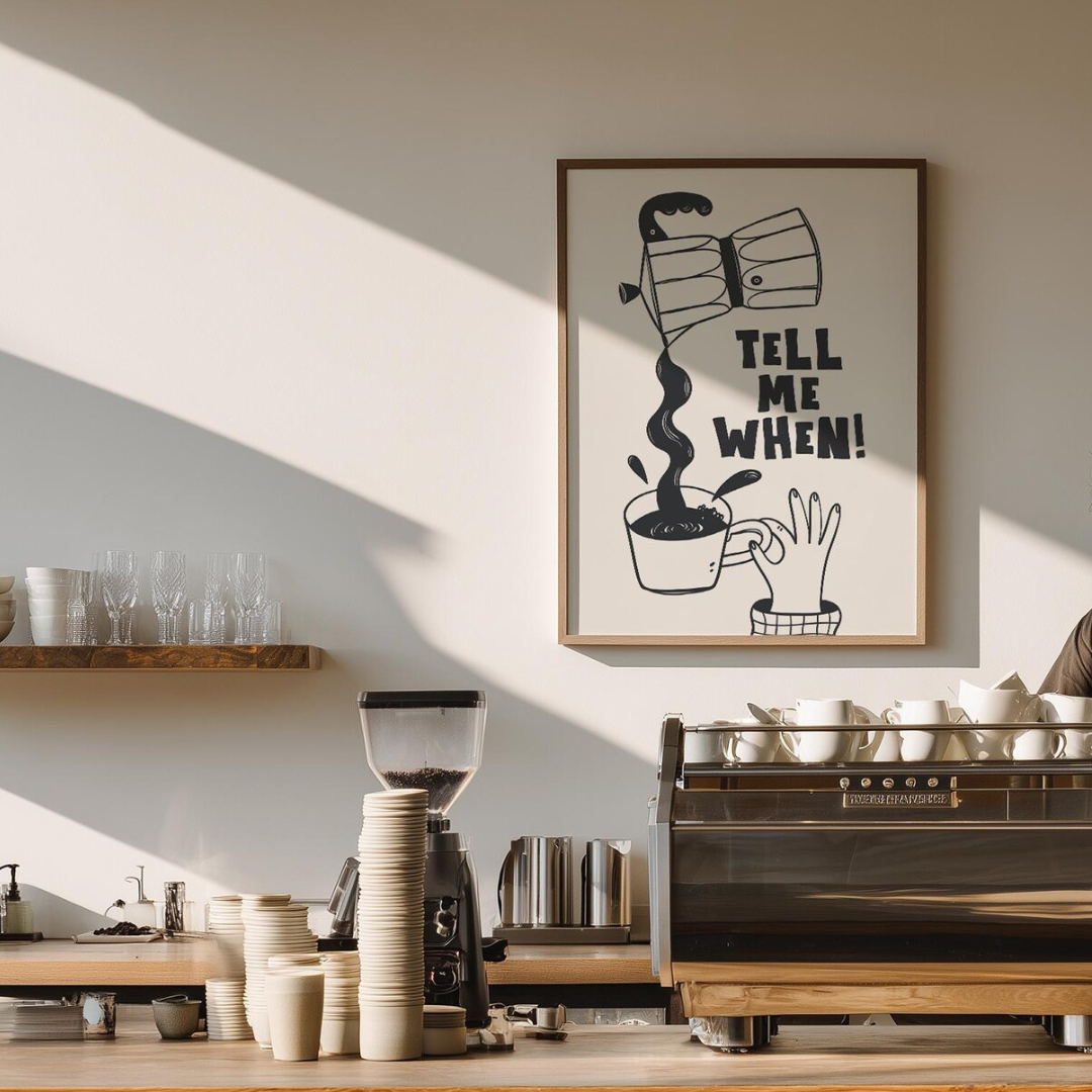 Cuadro Decorativo Cafecito, café retro Dime cuándo
