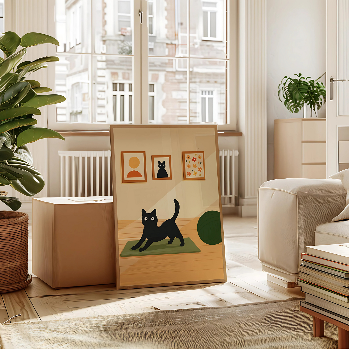 Cuadro Decorativo Gato Haciendo Pilates