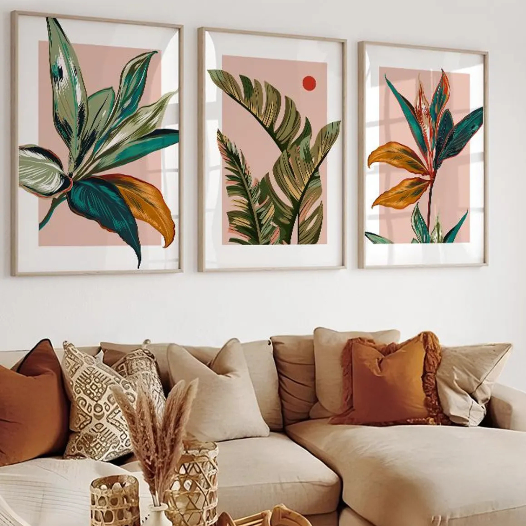 Set x3 Cuadros Abstractos, Plantas