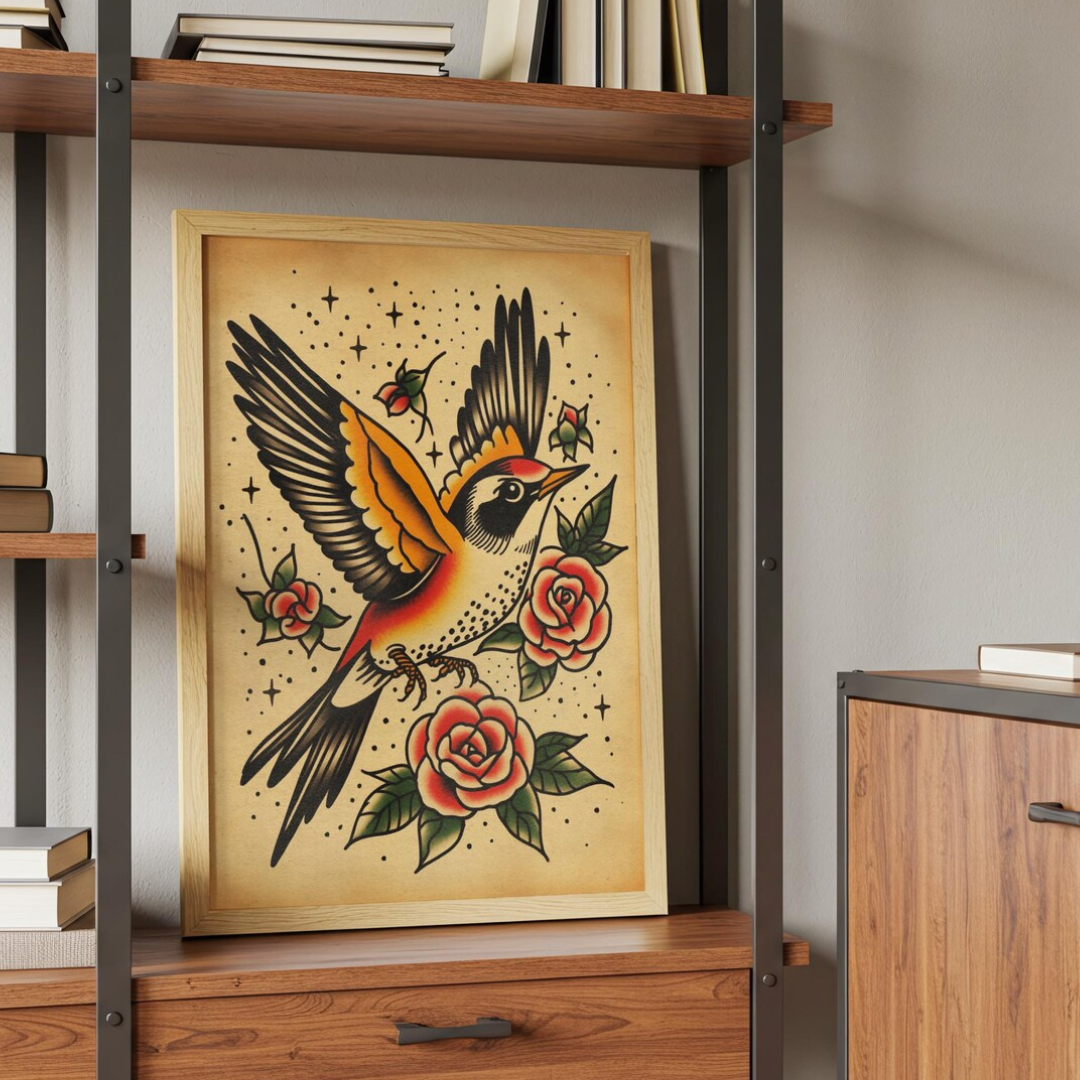 Cuadro Decorativo Tatuaje tradicional estadounidense