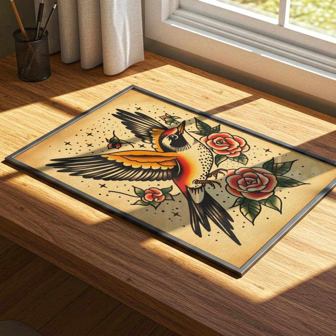 Cuadro Decorativo Tatuaje tradicional estadounidense