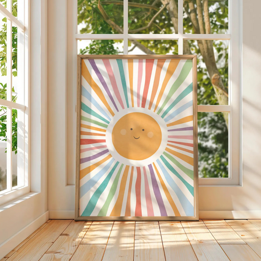 Cuadro Decorativo Infantil , Sol Arcoiris