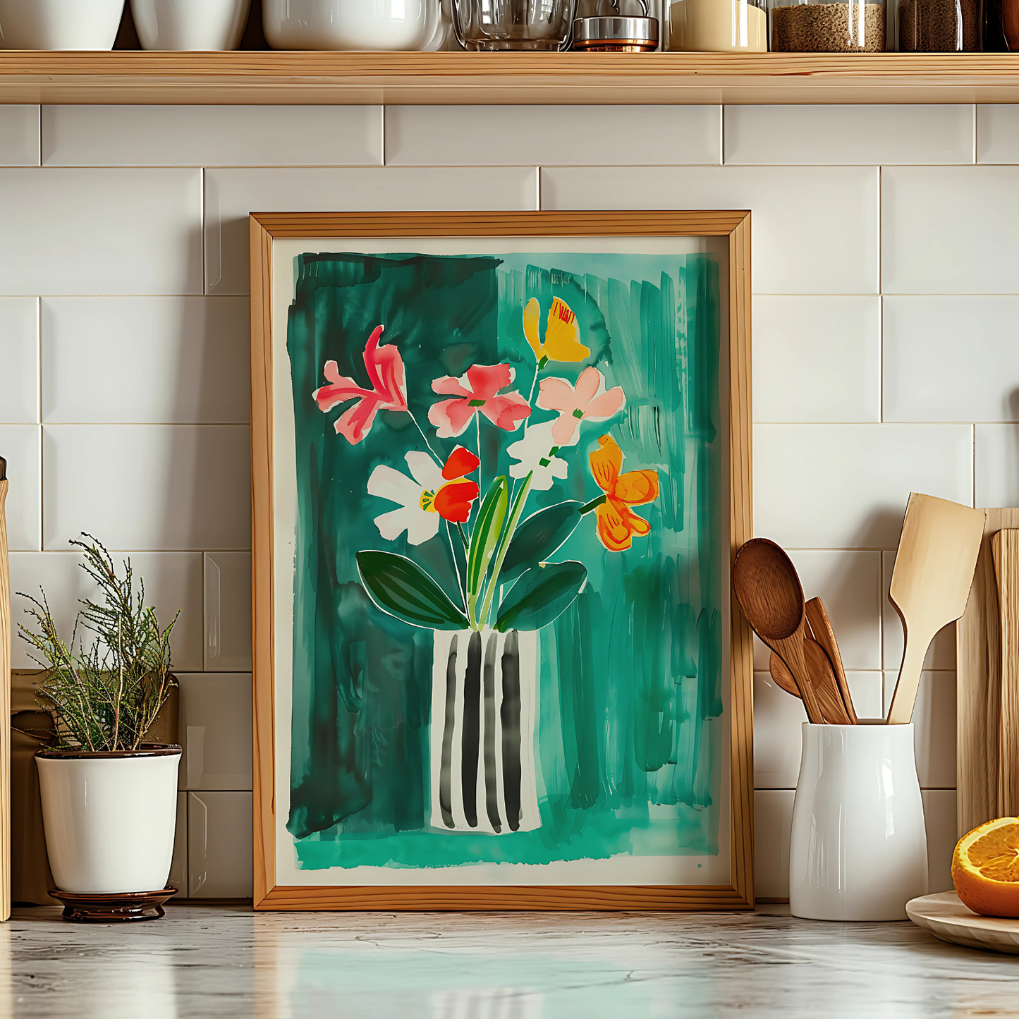 Cuadro Decorativo Ilustración Flores Color