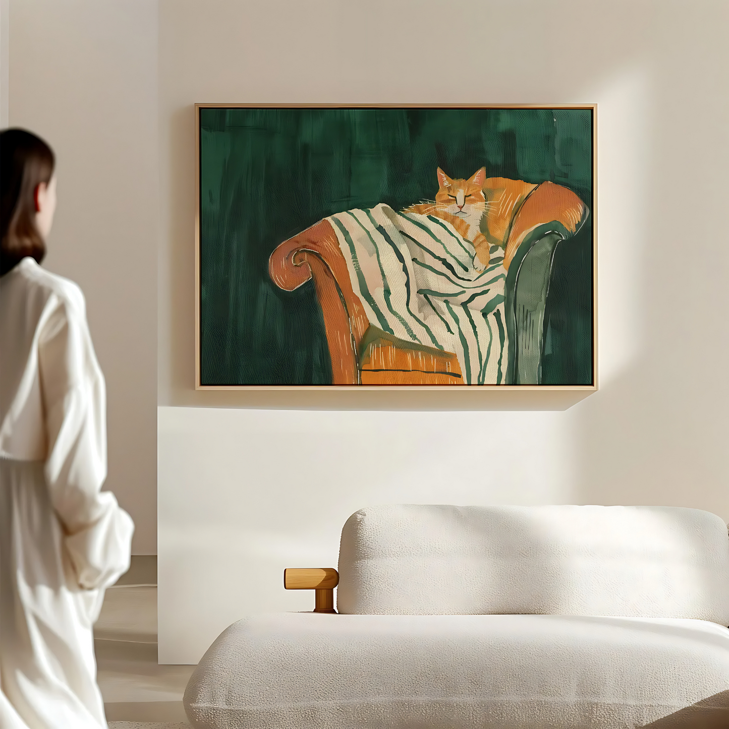 Cuadro Decorativo Ilustración Gato Sentado