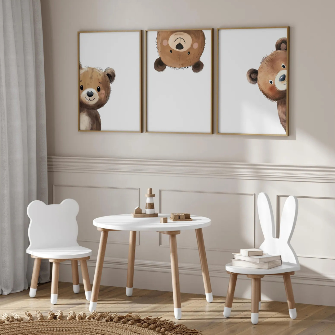 Set x3 Cuadros decorativos infantiles Ositos de peluche