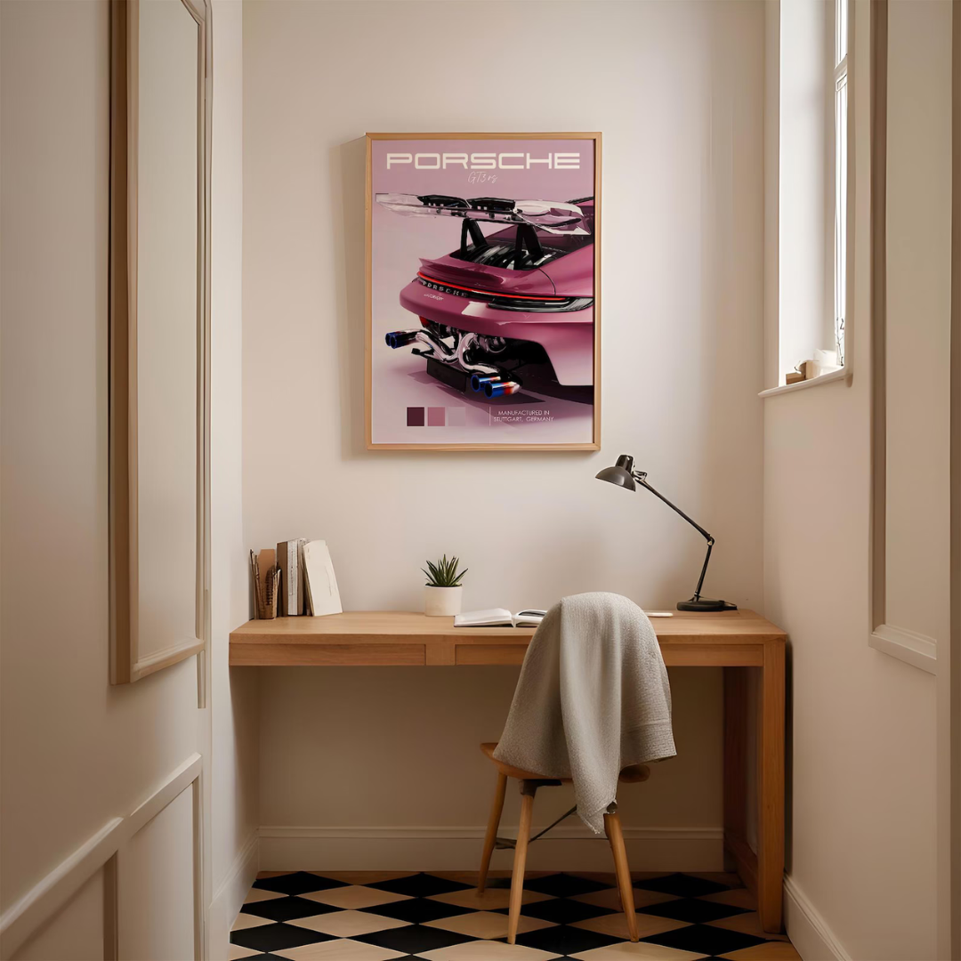 Cuadro Deportivo Porsche Rosa