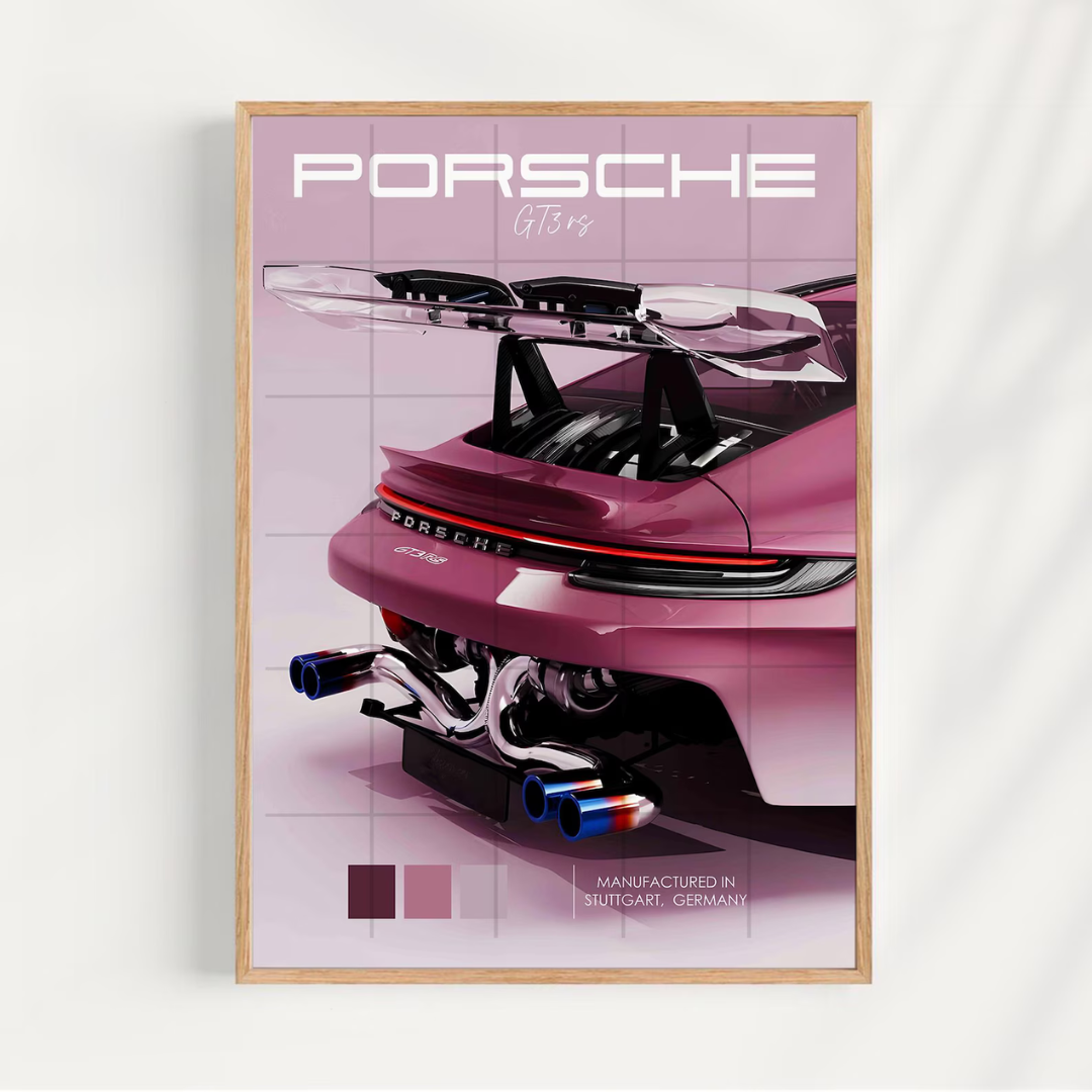Cuadro Deportivo Porsche Rosa