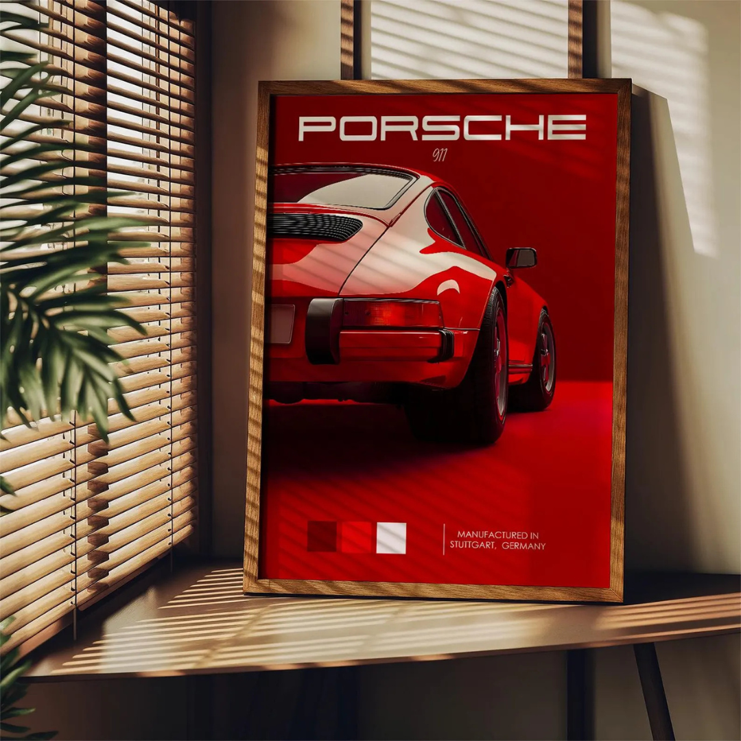 Cuadro Deportivo Porsche Rojo