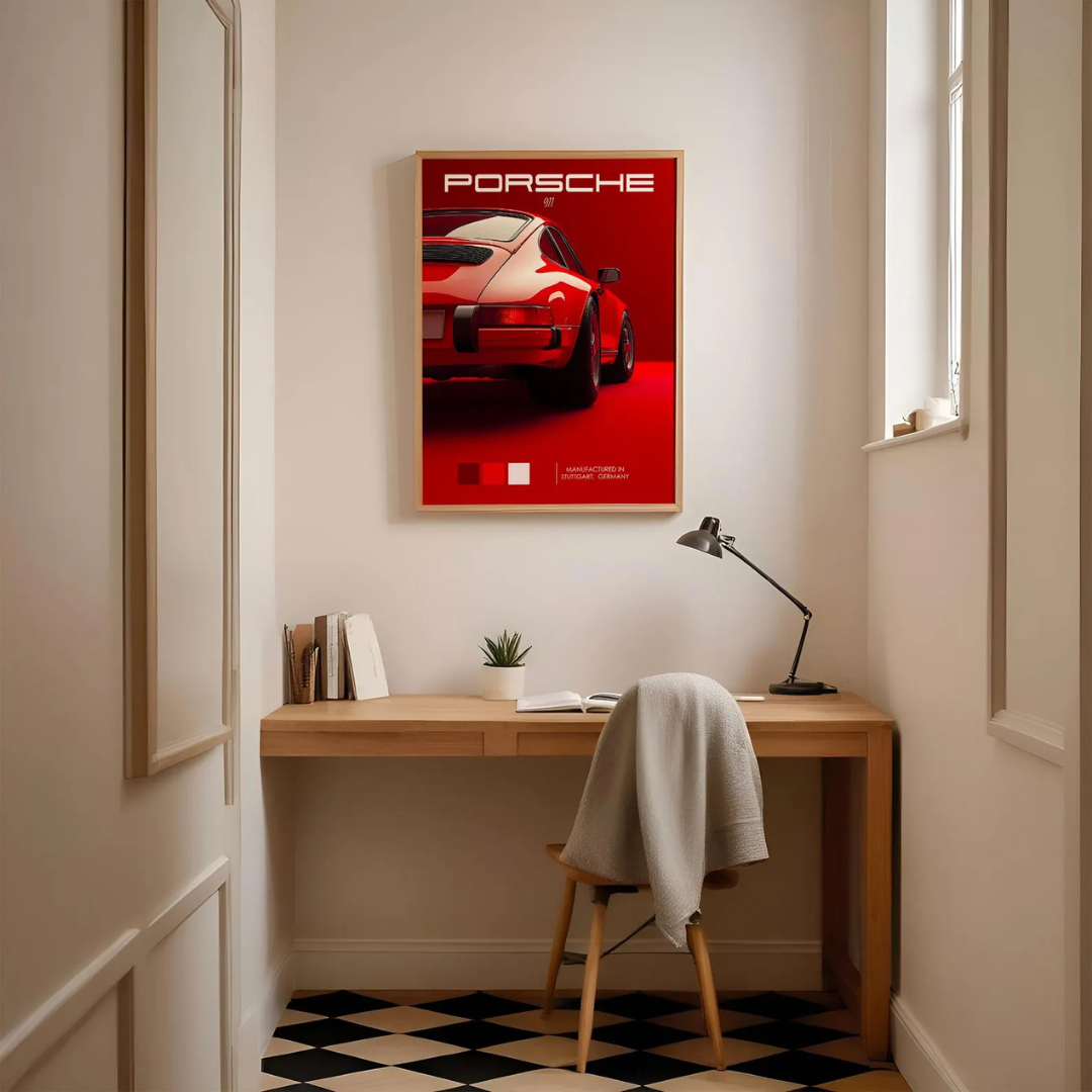 Cuadro Deportivo Porsche Rojo