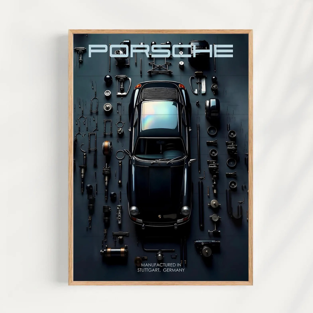 Cuadro Deportivo Porsche Negro