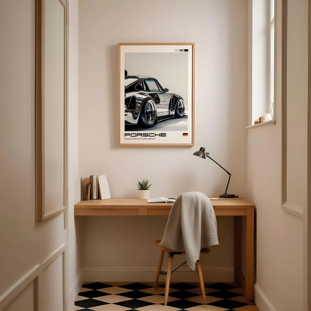 Cuadro Deportivo Porsche Negro